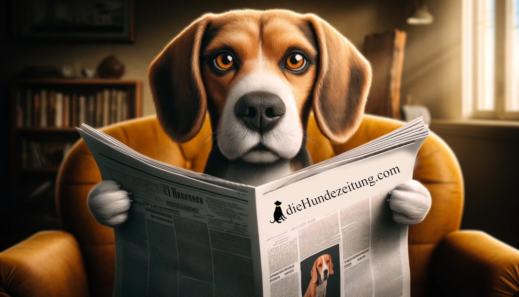 Zeitung lesender Hund
